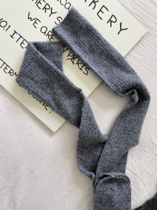Warm Thick Woolen Long Tube Socks Womens High Waist Winter Thermal Grey Color Block Pattern Home Comfortable Soft Socks