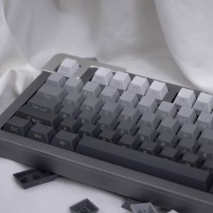 【Keycap Only】Grey Purple 125 Keys Side engraving/Front engraving Keycap Gradient Cherry Profile PBT Sublimation Keycaps For Cherry MX Switch Mechanical Keyboard RK61/Anne Pro 2/GK61