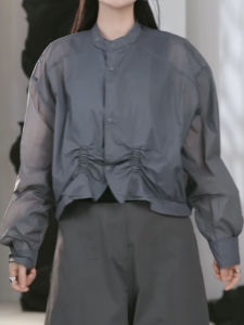 Shalldoer | เสื้อคลุมกันแดดแขนบล็อกทรงหลวมสบาย ๆ บางเฉียบ ฤดูร้อนปี 2025 เสื้อคลุมกันแดดแบบมีฮู้ดแขนยาวทรงเข้ารูป ผ้าฝ้ายผสมโพลีเอสเตอร์