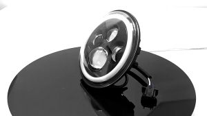 HOL *ready Stock* Car Headlight 7 Inch H4 LED Car Light DRL Angle Eyes Ring Halo 12V 24V Hi/Lo Turn Signal for JEEP Wrangler JK TJ LJ CJ7 Lada Niva Offroad Beetle
