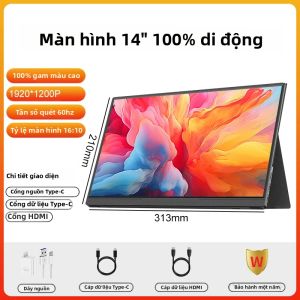 LANLIPU | Màn Hình Di Động LANLIPU 14 Inch 100% sRGB 1200P USB-C HDMI IPS Dành Cho PC Mac Điện Thoại PS4/5 - Màn Hình Phụ Ngoài Tích Hợp Loa