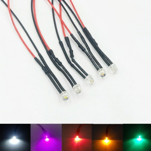 DXG Hat Light 5MM LED Emitting Diode 3V 12V 24V 220V with 20CM Line White Red Blue Green Yellow Light Emitting Tube
