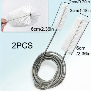 Aquarium Cleaning Brush for Water Filter Pump Lily Pipe Air Tube Hose Stainless Steel Fish Tank Brush Water Pump Accessories