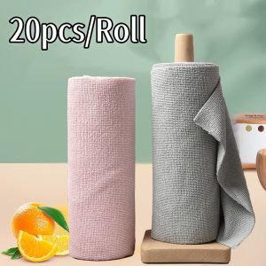20pcs/Roll 25cm×25cm Kitchen Rag/Removable Dishcloth/Microfiber Cloth/Dish Cloth Towel/Kitchen Rag Towel/Reusable Absorbent Non-Stick Oil Dish Rags Replacement Napkins Tableware Cleaning Wipe Kitchen Cleaning Dishcloth
