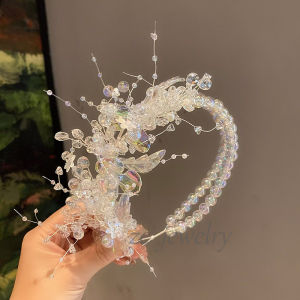 Elegant Crystal Tassel Petal Hairband Womens Fashionable Bridal Photo Shoot Hair Accessories New Style Hair Clip