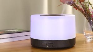 500ML 7 LED Ultrasonic Humidifier with Essential oil Aroma Diffuser Air purifier Wood Grain Ultrasonic Purifier