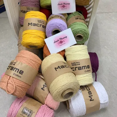 Sợi Macrame Cotton 3mm Thắt Túi Rèm