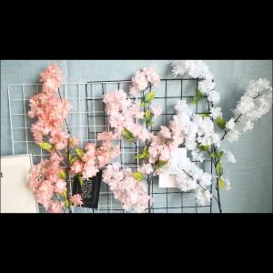 Bunga Sakura + Daun / Tanaman Hias Artificial / Bunga Plastik 40Y