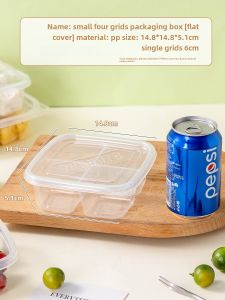 Fruit Container Lunch Box Disposable Refrigerator Storage Box Crisper Separated Box Food Grade Square Plastic Storage
