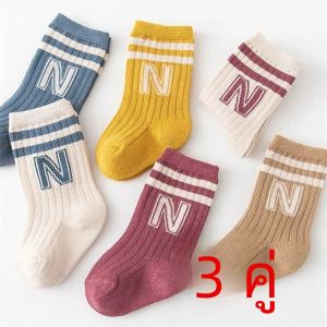 3 คู่/ล็อตเด็กถุงเท้าถักถุงเท้าผ้าฝ้ายนุ่มเด็กเข่ายาวถุงเท้าสูงทารกเด็กวัยหัดเดินเด็กทารกเด็กหญิงน่ารักถุงเท้าลาย