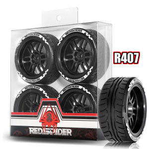 Lốp Xe RC Đường Trường RED SPIDER 4 Chiếc Tỷ Lệ 1/10 Kèm Moay-ơ Kim Loại 12mm Lục Giác Dành Cho Xe RC Sakura Tamiya TT01 Phụ Kiện Độ Chế.