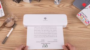 Phomemo M834 Portable A4 PrinterUpgrade 300DPI Wireless Bluetooth Inkless Thermal Printer for Travel/ Business/School/Home To Use