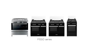 Faber Free Standing Shiny Black Cooker With Oven (Duel Fuel) Fisso 5583e/BK 50L Periuk