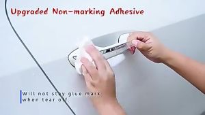 Stiker Pelindung Handle Pintu Mobil Transparan - Silikon Anti Lecet  4x Handle 4x Mangkuk
