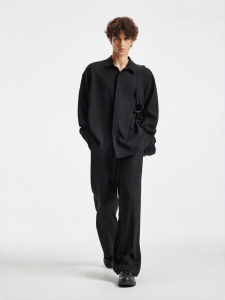 BODYDREAM | Dark Buttoned Long Sleeve Mens Retro Shirt