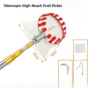 Ergonomic Retractable Pole Fruit Picker for High Altitude Mango Lychee Date Palm Cherry Blossom Pruning Shears Garden Tools