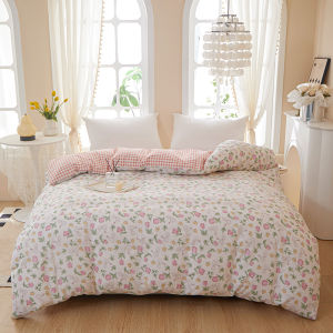 Korean Style Pure Cotton Floral Print Country Style Duvet Cover for Girls  And Clean Bedding Covers Machine Washable