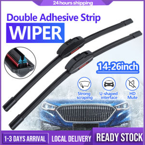 【1 PAIR】2/6-layer Car Wiper Rubber Wiper Perodua Proton Toyota Honda Mazda Nissan Hyundai Suzuki 12" /14"/ 16"/ 17" /18"/19"/ 20"/ 21" /22" /24" /26" 加厚汽车橡胶雨刷
