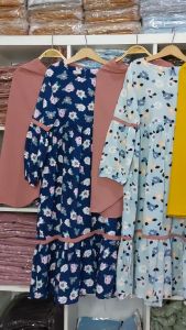 Chocopeach Set Gamis Anak Baju Muslim Gamis Rayon Home Dress Anak 4-8th