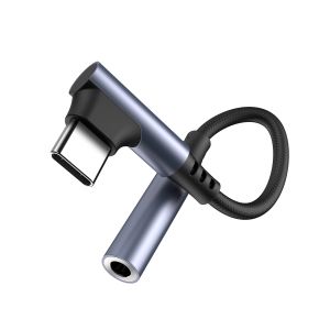 L Shape USB C To 3.5mm Jack Earphone Adapter Type C To 3.5mm Audio Cable Converter For iPhone 17 16 Pro Max 15 Samsung Huawei