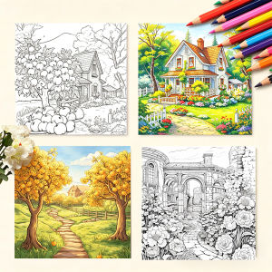 24Sheets/Set Portable Coloring Book With Paint Brush Book Kids Graffiti Picture Drawing Sensory Early Education for Children