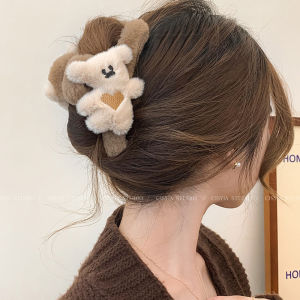 Large Fluffy Dog Shark Clamp Hair Accessories for Women Autumn Winter Vintage Hair Clips Cute Animal Style Hair Decorations