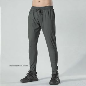 New Mens Sporty Quick-Dry Long Pants Summer Thin Running Training Fitness Casual Slim Fit Ice Silk Pants Breathable Wear Resistant