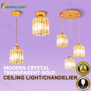 【Free Bulb】Modern Crystal Chandelier Ceiling Light Nordic Pendant Lamp Dining Living Room Kitchen