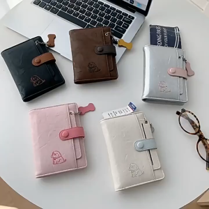 EERSHENSHI กระเป๋าสตางค์ผู้หญิงสไตล์เกาหลี INS ลายการ์ตูนน่ารักกระเป๋าเก็บบัตรแฟชั่นลายลูกสุนัข