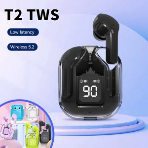 LS | Original T2 Wireless Bluetooth Earphone Transparent HIFI Headphones LED Power Digital Display Stereo Sound Earphones for Xiaomi