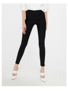 Quần Ống Đứng Ôm Vừa Vặn Cạp Cao Đa Năng Cho Nữ Mùa Xuân Thu Quần Dài Thường Ngày Bằng Sợi Polyester Và Nylon