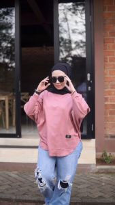 Atasan Wanita Batwing Polos FST T-Shirt Top Basic Bahan Katun Combet 20s Style Hijab REALPICT