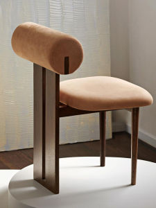 Light French style Retro Solid Wood Dining Chair B & B Restaurant Nordic Solid Wood Back Chair Quiet Style Designer Mid-Ancient Dining Chair