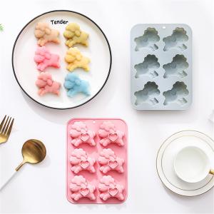 New 6-Unit Silicone Mold Candy Chocolate Cake Baking Tools Handmade Soap Drop Gel Ice Cube Sheep Shape Kitchen Cooking Utensils