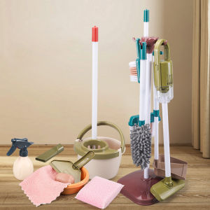 Childrens Cleaning Tool Toys Pretend Play Cleaning Set and Sanitation Simulation Broom Vacuum Cleaner Tool Toy for Boys Girls