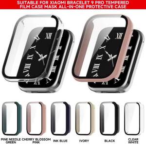 Ốp Lưng Kính Cường Lực PC + Kính Cường Lực Cho Xiaomi Mi Band 9 Pro Dây Đeo Đồng Hồ Thông Minh Viền Bảo Vệ Màn Hình Phụ Kiện Cho Xiaomi Band 8 Pro