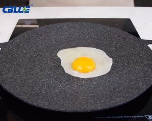 CBLUE Grill Pan 43CM Korean Round Non-Stick Barbecue Plate Outdoor Travel Camping Frying Pan Barbecue Accessories