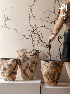 LANLIN | Hand-painted Ceramics Unique Shaped Rugged Pot Wabi-Sabi Style