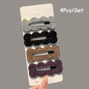 4 cái/thiết lập pha lê Hàn Quốc Kẹp tóc phụ nữ kẹp tóc đồ trang sức hình chữ nhật hình học kẹp tóc Phụ Kiện Tóc Quà Tặng bé gái