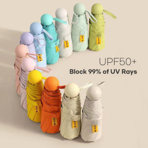 Colorful Mini Umbrella for Women Summer UV Protection Folding Umbrella Sun Shade Portable Small Girls Umbrellas Windproof UPF50+