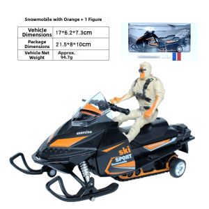 Sound & Light Pull-Back Alloy Snowmobile Toy