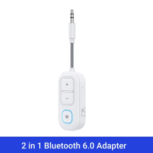 Kebidumei | KEBIDUMEI Bluetooth 6.0 Audio Transmitter Receiver 3.5MM AUX Hifi Stereo Music Wireless Adapter With Mic For Car Airplane TV PC