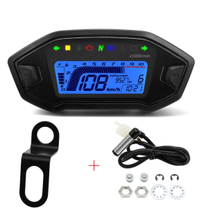 RYSJM | MotorcycleDigital Speedometer Tachometer Instrument Dashboard Panel Motorcycle LCD Display 10000RPM for 2-4 Cylinder 7 Colors