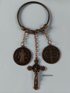 Saint Benedict Door Hanger For House Protection Against Bad Luck Bronze Color