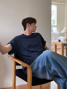 DAVID&ME | Korean Style Heavy Striped Casual T-Shirt Men Short Sleeve