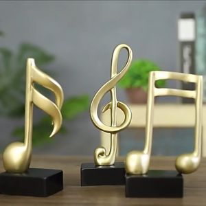 Mô hình 3 nốt nhạc khoá sol mạ đồng trang trí đàn Piano đồ decor trang trí nội thất tủ kệ bàn làm việc...