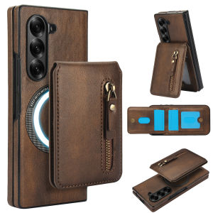 szhaiyu | Leather Detachable Wallet Magnetic Case For Samsung Galaxy Z Fold 8 7 6 5 4 Ultra Zipper Card Holder Kickstand Shockproof Cover