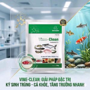Vemedim Vime-Clean 100g – Hỗ Trợ Làm Sạch Ký Sinh Trùng Sán Lá Giun Sán Trên Cá | Cá Cảnh Cá Tra Cá Lóc | Giúp Cá Khỏe Giảm Bệnh