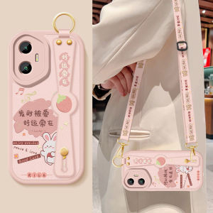 Honor 300 pro Womens Soft Silicone Leather Phone Case with Crossbody Strap Anti-fall Protection Full Cover Ultra Cute Design