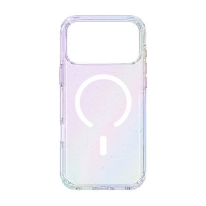 WIWU Magnetic PC Hard Shell Case for iPhone 18 Pro Max/17 Pro Max Aesthetic Gradient Rainbow Iridescent Design Clear Shockproof Non-Slip Protective Cover with Rear 360° Rotating Magnetic Stand